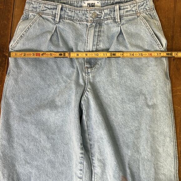 Women’s Paige pleated baggy denim high rise jeans side pocket size 27 - Picture 3 of 10